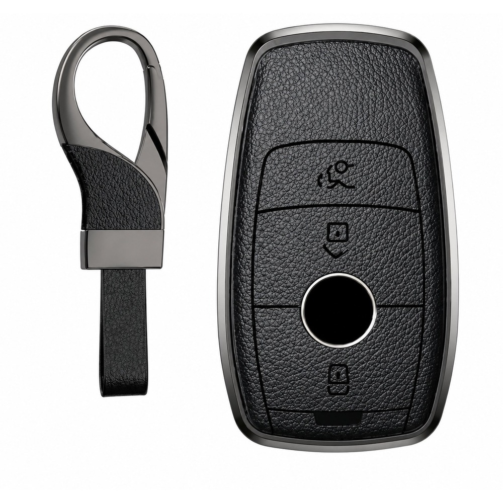 Mercedes-Benz Key Fob Replacement Black Smart Key Remote Cover with Keychain
